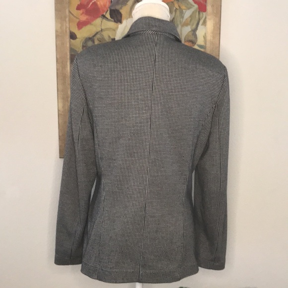 VTG 80's Houndstooth Knit Zip-Up Fitted Jacket Sz 8 - Picture 3 of 9